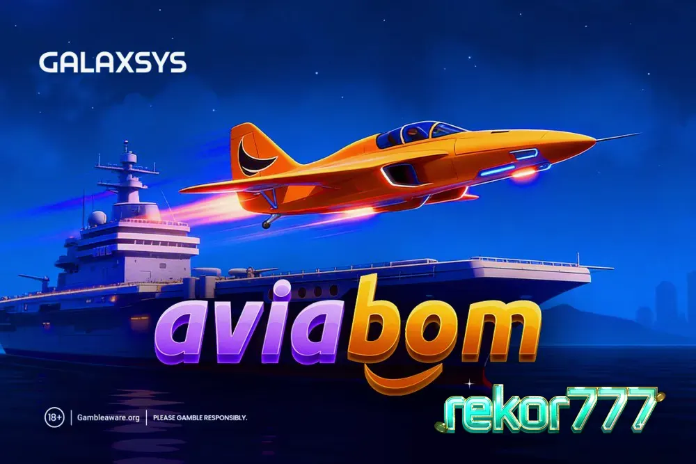 Tampilan antarmuka permainan Aviabom di layar ponsel pintar dengan grafis pesawat yang jelas.