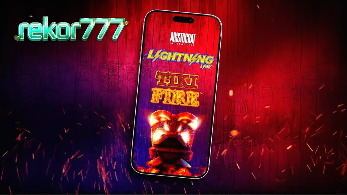 Tampilan visual slot Tiki Fire dengan tema Polinesia yang cerah